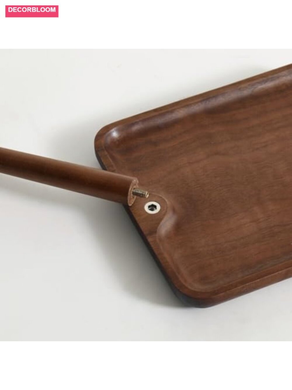 Solid Wood Key Dish Bowl Walnut Entryway Tray with Hooks Jewelry Organizer - Picture 4 of 6